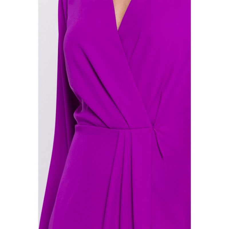 S384 Dress with decorative pleats on the front - lavender