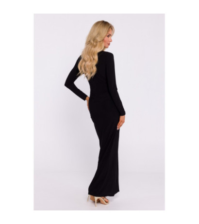 M840 Interlaced stretch knit dress - black