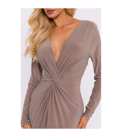 M840 Interlaced stretch knit dress - beige