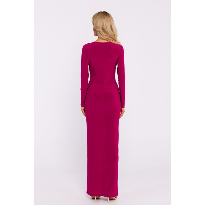 M840 Interlaced stretch knit dress - ruby