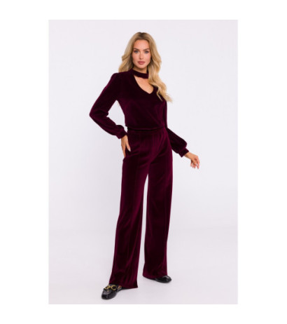 M830 Velour pants - maroon