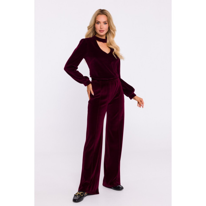 M830 Velour pants - maroon