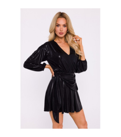 M832 Mini dress with binding on the side - black