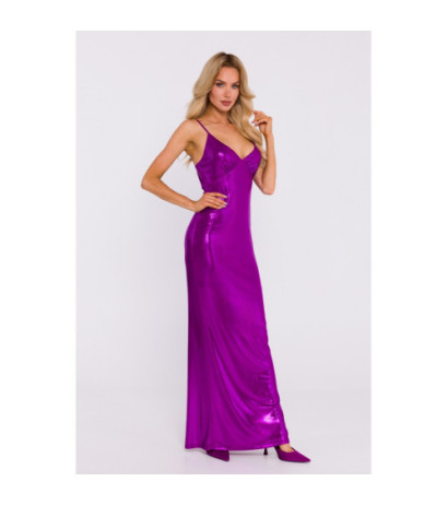 M834 Maxi dress with crease under bust - purple