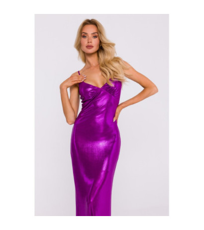 M834 Maxi dress with crease under bust - purple