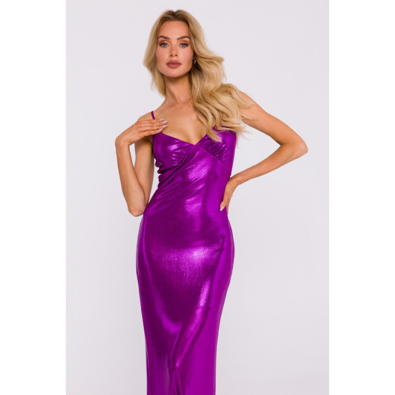 M834 Maxi dress with crease under bust - purple