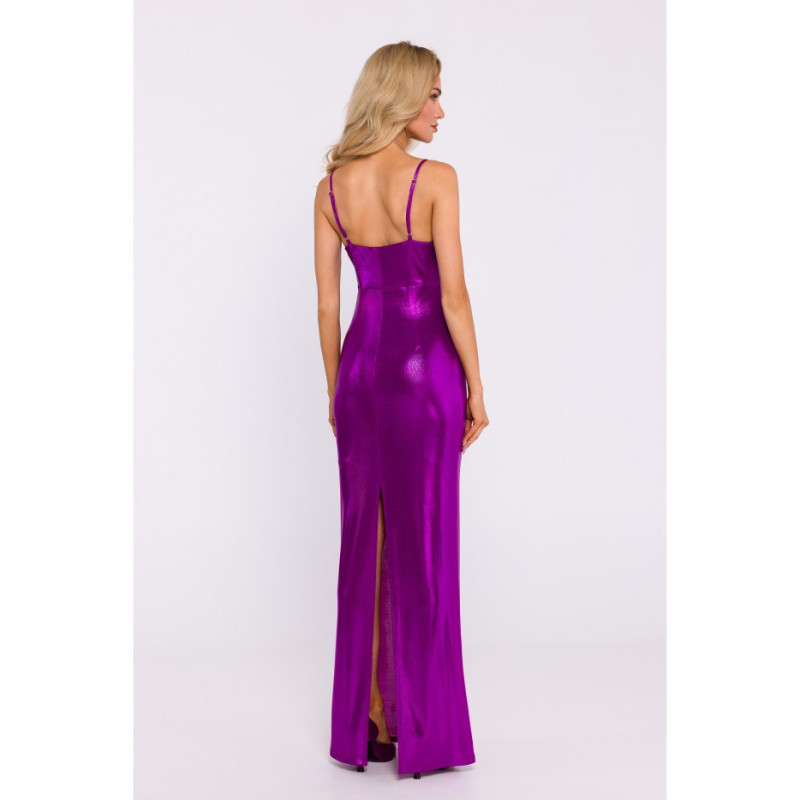 M834 Maxi dress with crease under bust - purple