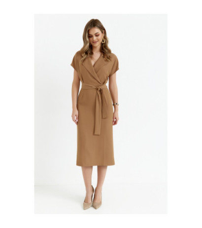 S363 Midi dress with collar - beige