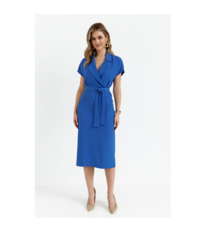 S363 Midi dress with collar - blue