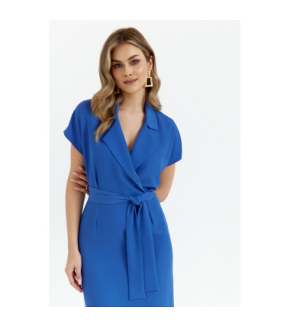 S363 Midi dress with collar - blue