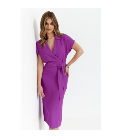 S363 Midi dress with collar - lavender