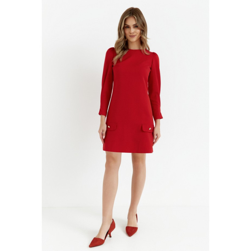 K148 Trapeze dress - red