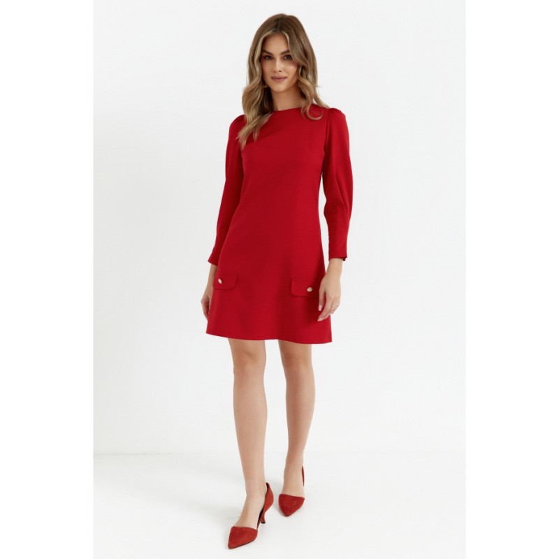 K148 Trapeze dress - red