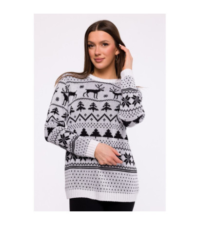 MXS09 Christmas straight cut sweater - white