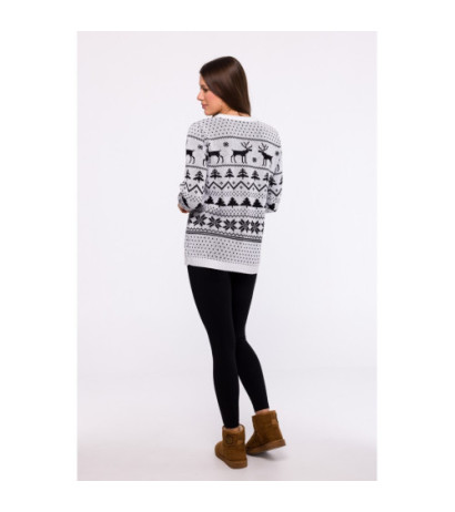 MXS09 Christmas straight cut sweater - white