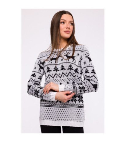 MXS09 Christmas straight cut sweater - white