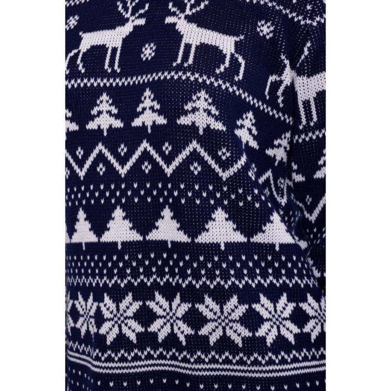 MXS09 Christmas straight cut sweater - navy blue