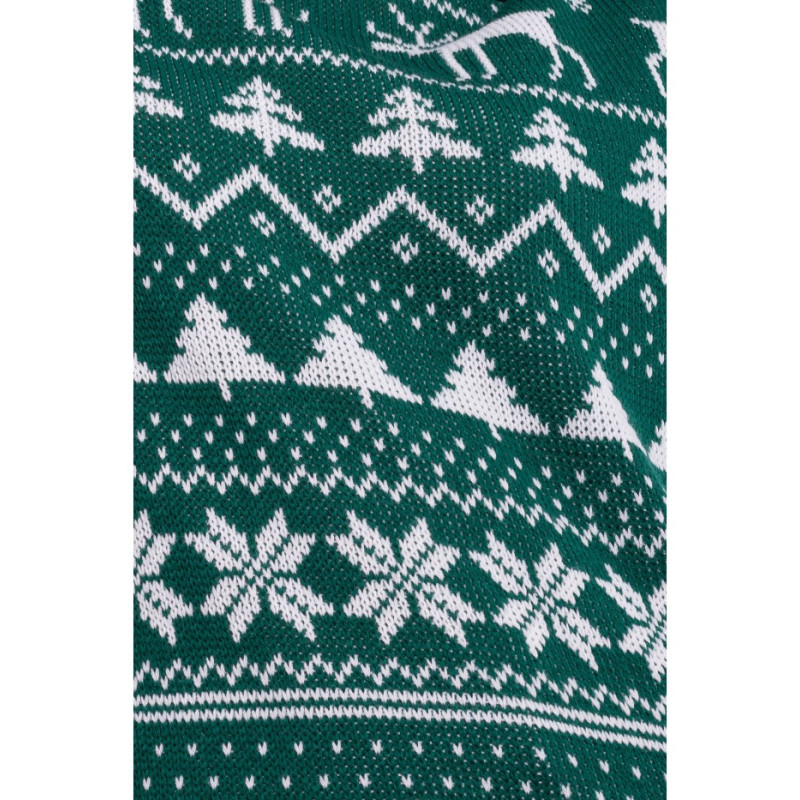 MXS09 Christmas straight cut sweater - green