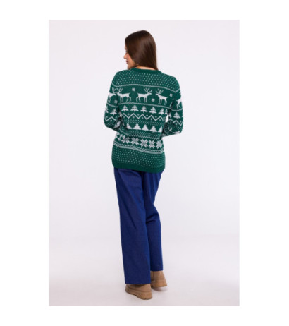 MXS09 Christmas straight cut sweater - green