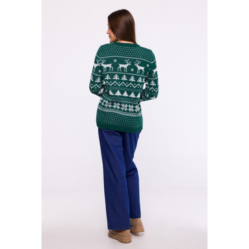 MXS09 Christmas straight cut sweater - green