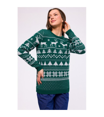 MXS09 Christmas straight cut sweater - green