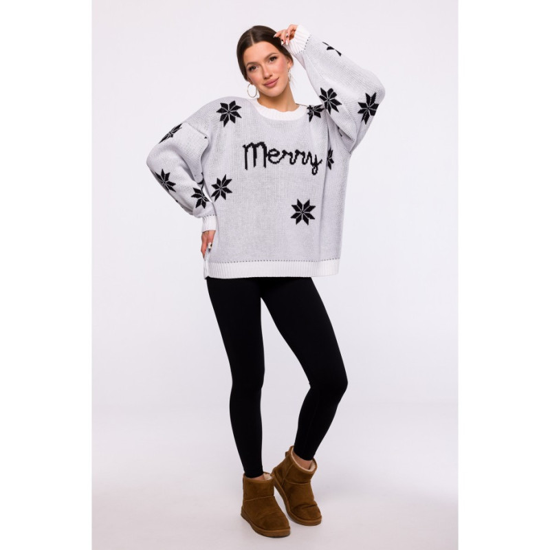 MXS10 Christmas oversize sweater - white