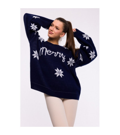 MXS10 Christmas oversize sweater - navy blue