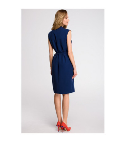 S102 Sleeveless Emery Dress - navy blue