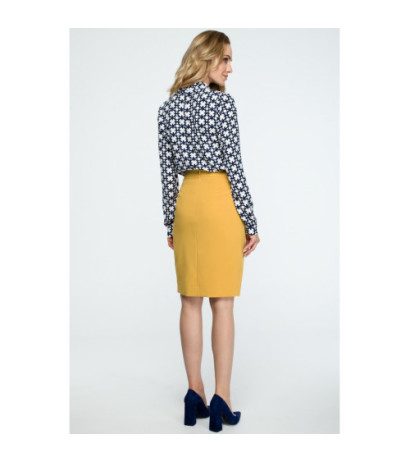 S127 Midi pencil skirt - yellow