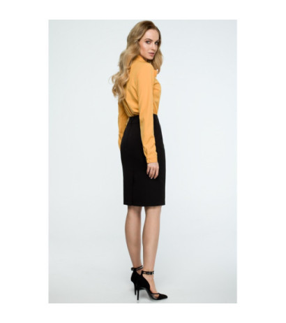 S131 Straight pencil office skirt - black