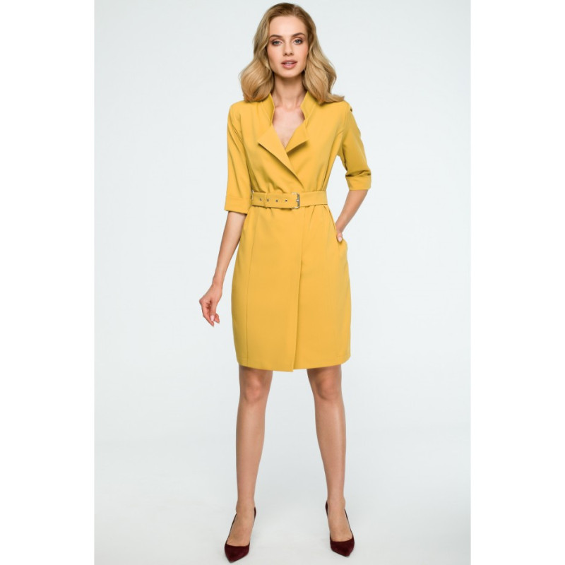 S120 Jacket dress with belt - yellow