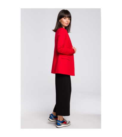 B103 Knitted plus size jacket unbuttoned - red