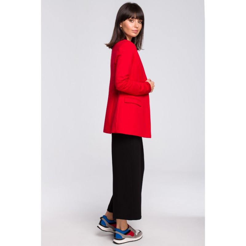 B103 Knitted plus size jacket unbuttoned - red