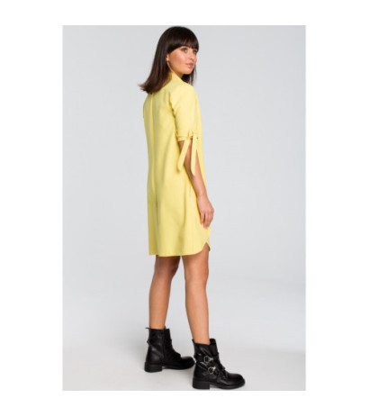 B112 Tunic with collar and tie - yellow