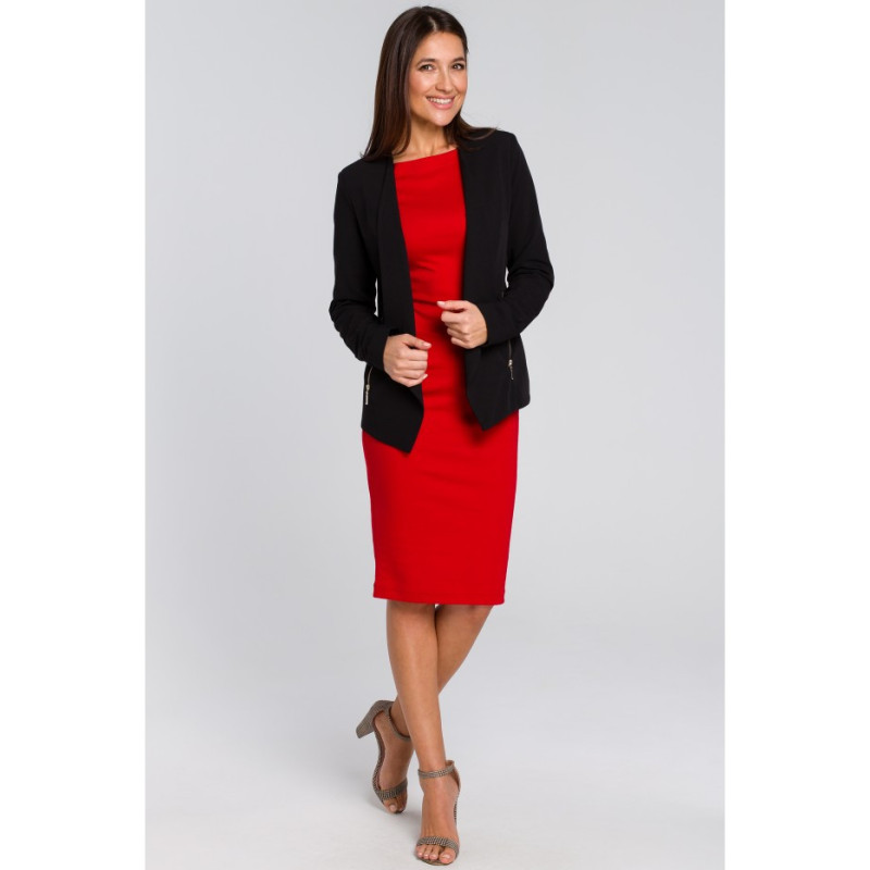 S140 Short unlined jacket with lining - black