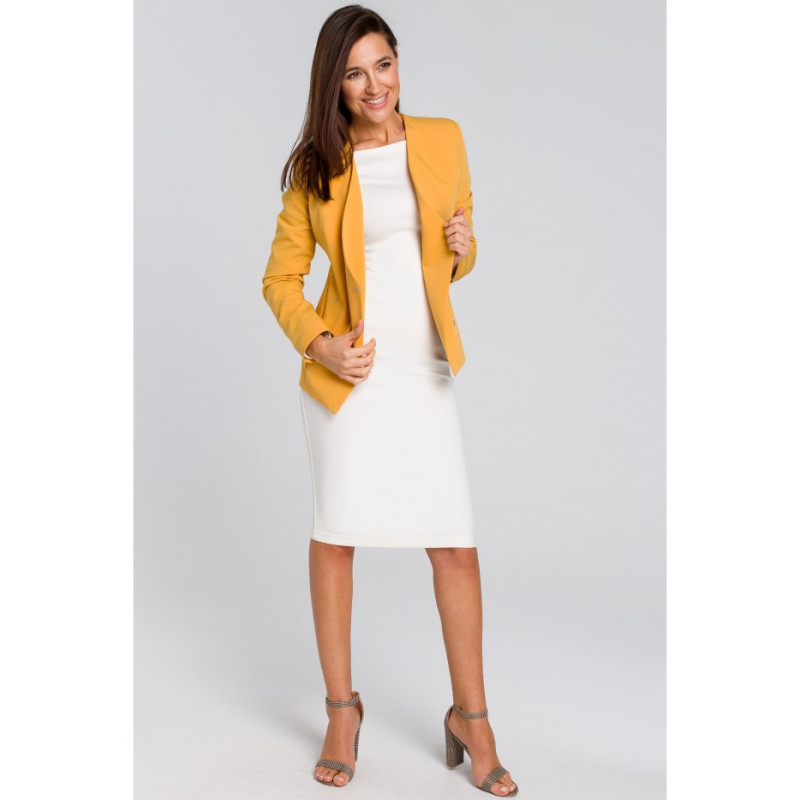 S140 Short unlined jacket with lining - yellow