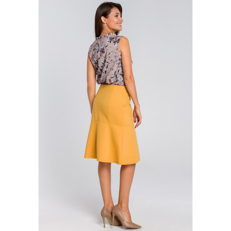 S141 Midi skirt with yoke - yellow