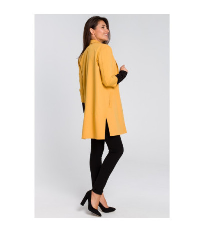 S142 Long jacket with side slits - yellow