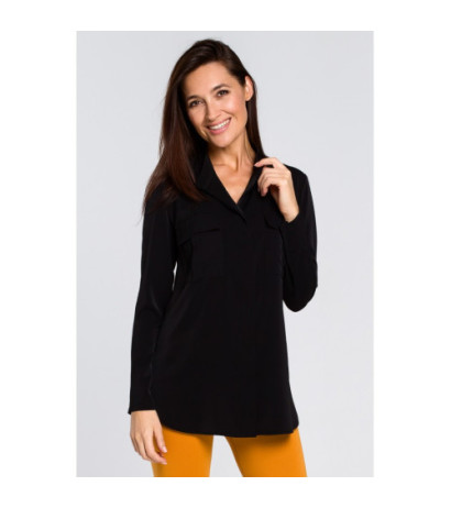 S144 Loose shirt blouse - black