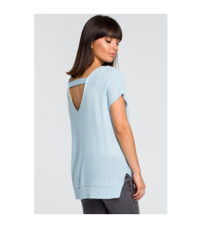 BK021 Sweater with back neckline - blue