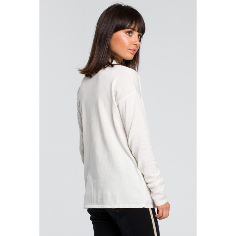 BK023 Short cardigan with shawl collar - ecru