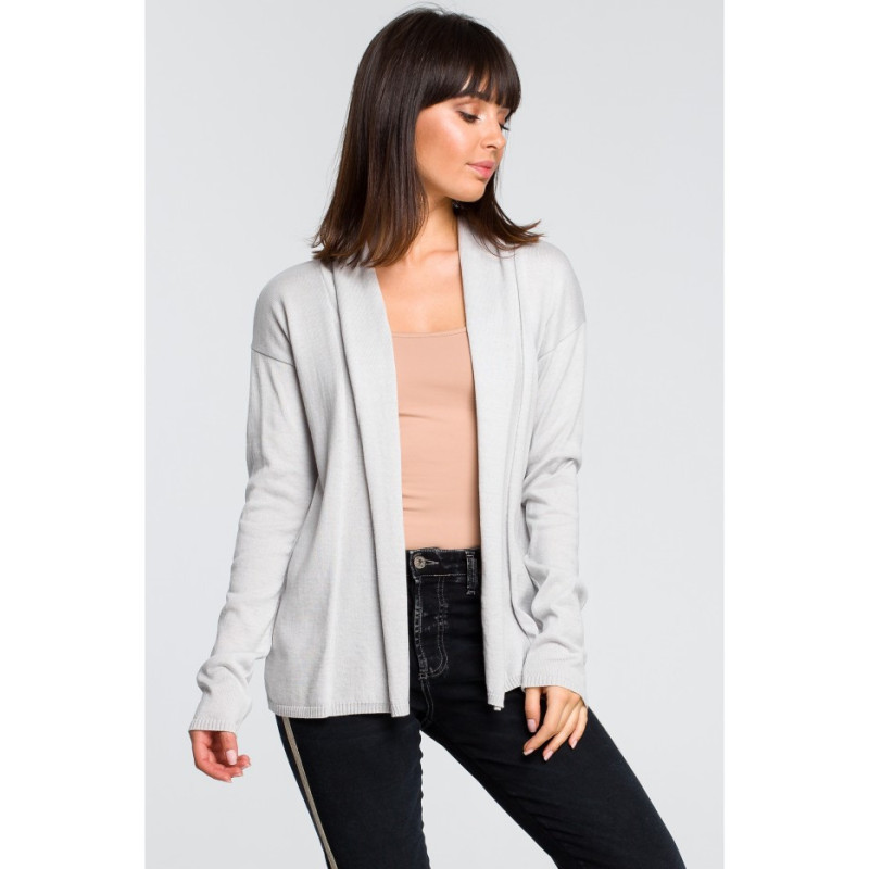 BK023 Short cardigan with shawl collar - gray