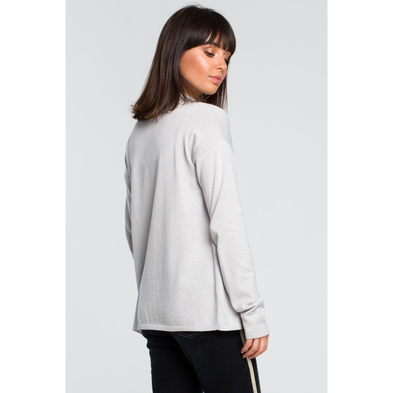 BK023 Short cardigan with shawl collar - gray