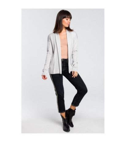 BK023 Short cardigan with shawl collar - gray