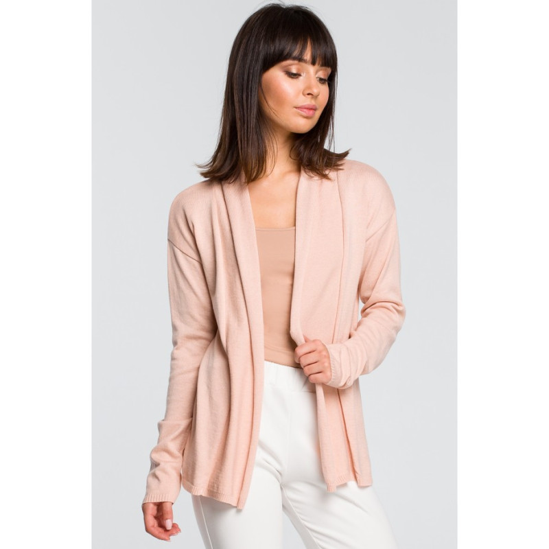 BK023 Short cardigan with shawl collar - peach