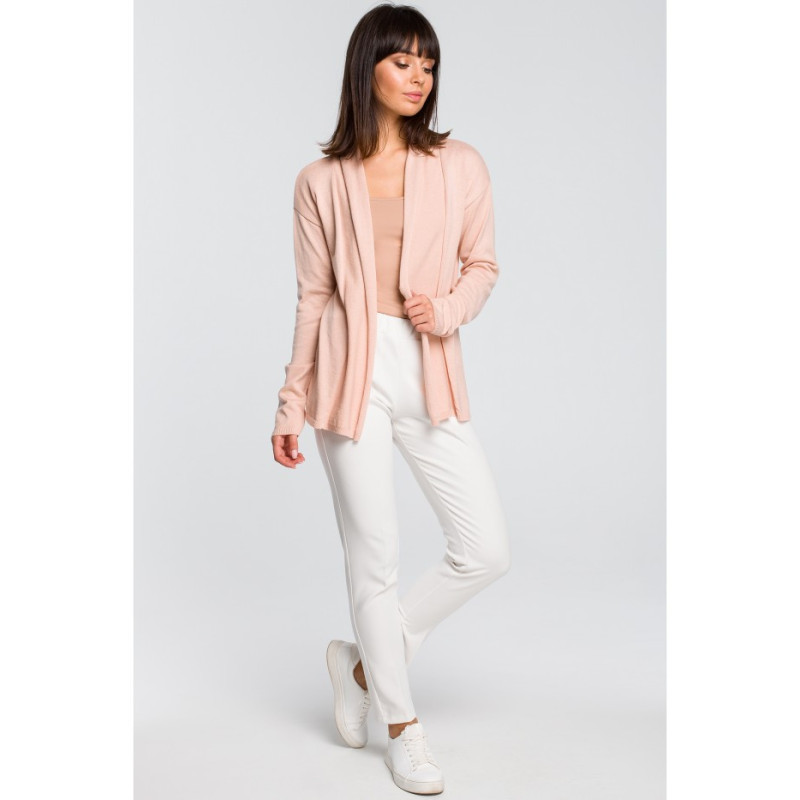 BK023 Short cardigan with shawl collar - peach