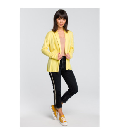 BK023 Short cardigan with shawl collar - yellow