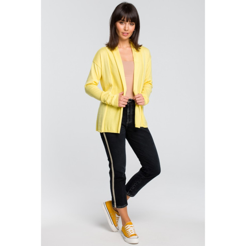 BK023 Short cardigan with shawl collar - yellow