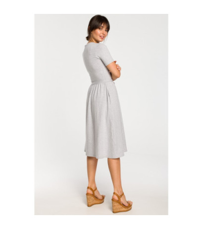 B120 Dress with belt and buckle - gray