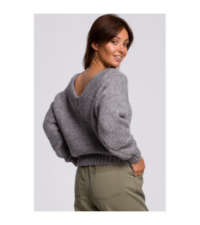 BK046 V-neck sweater - gray